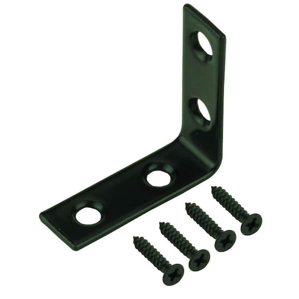 Everbilt 1-1/2 in. Black Corner Brace (12-Pack)