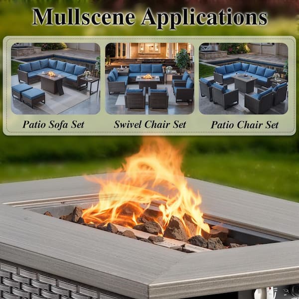 Bellefurn Kove Brown 6-Piece Wicker Patio Conversation Fire