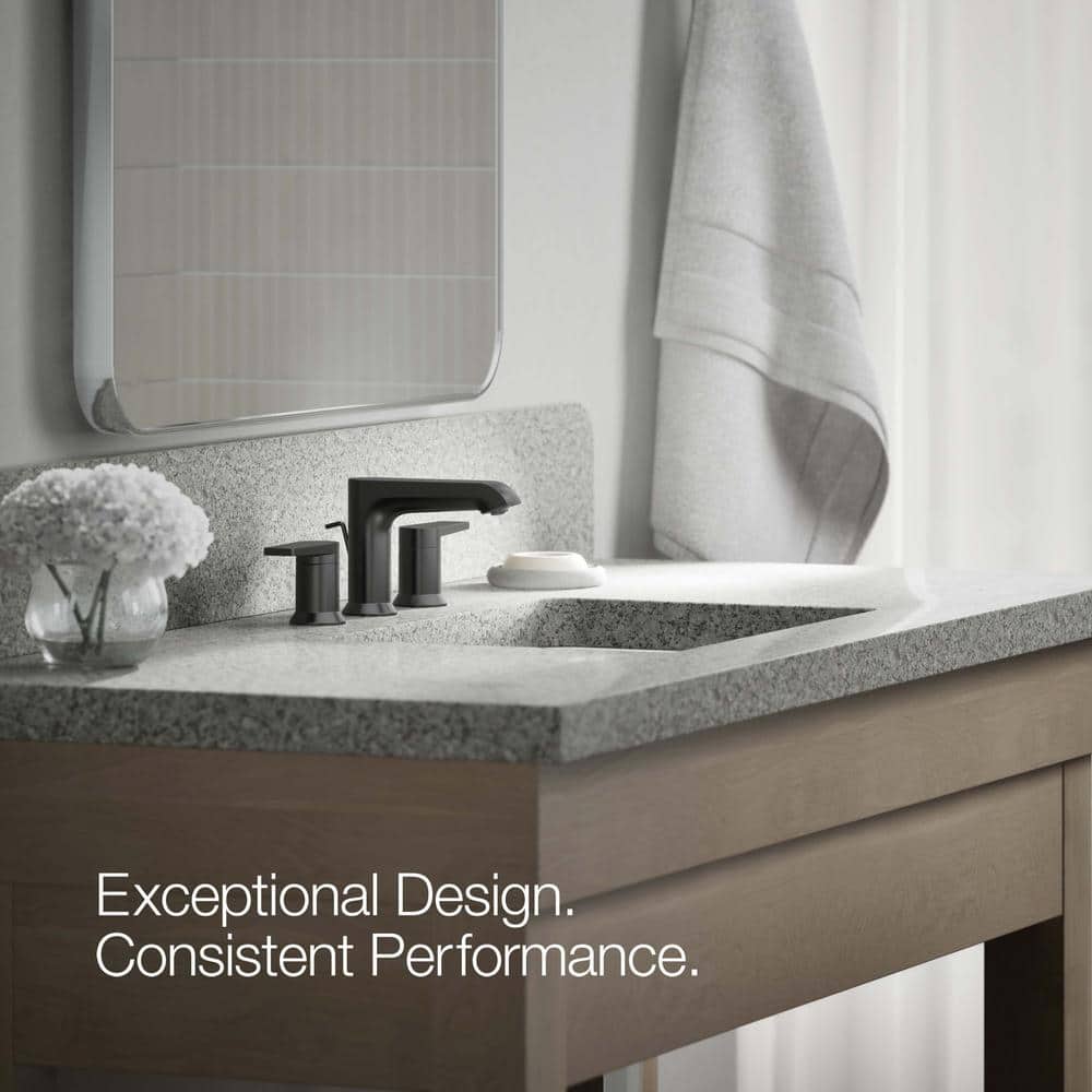 Minimalist Matte Black 2-Handle Widespread Bathroom Faucet