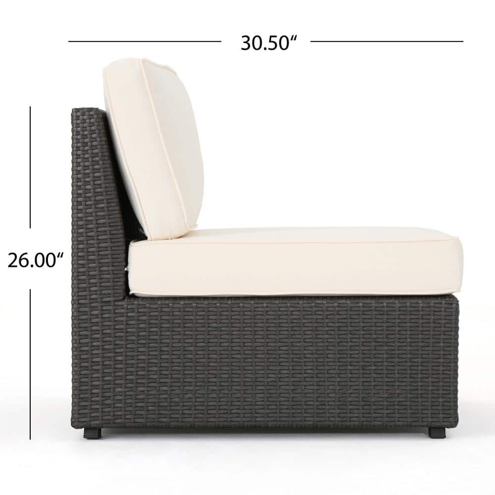Noble House Santa Cruz Wicker Outdoor Sectional - Thumbnail 4