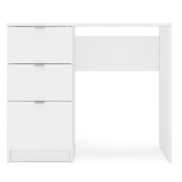 Bristol 35 in. Rectangular White 3 Drawer Writing Desk
