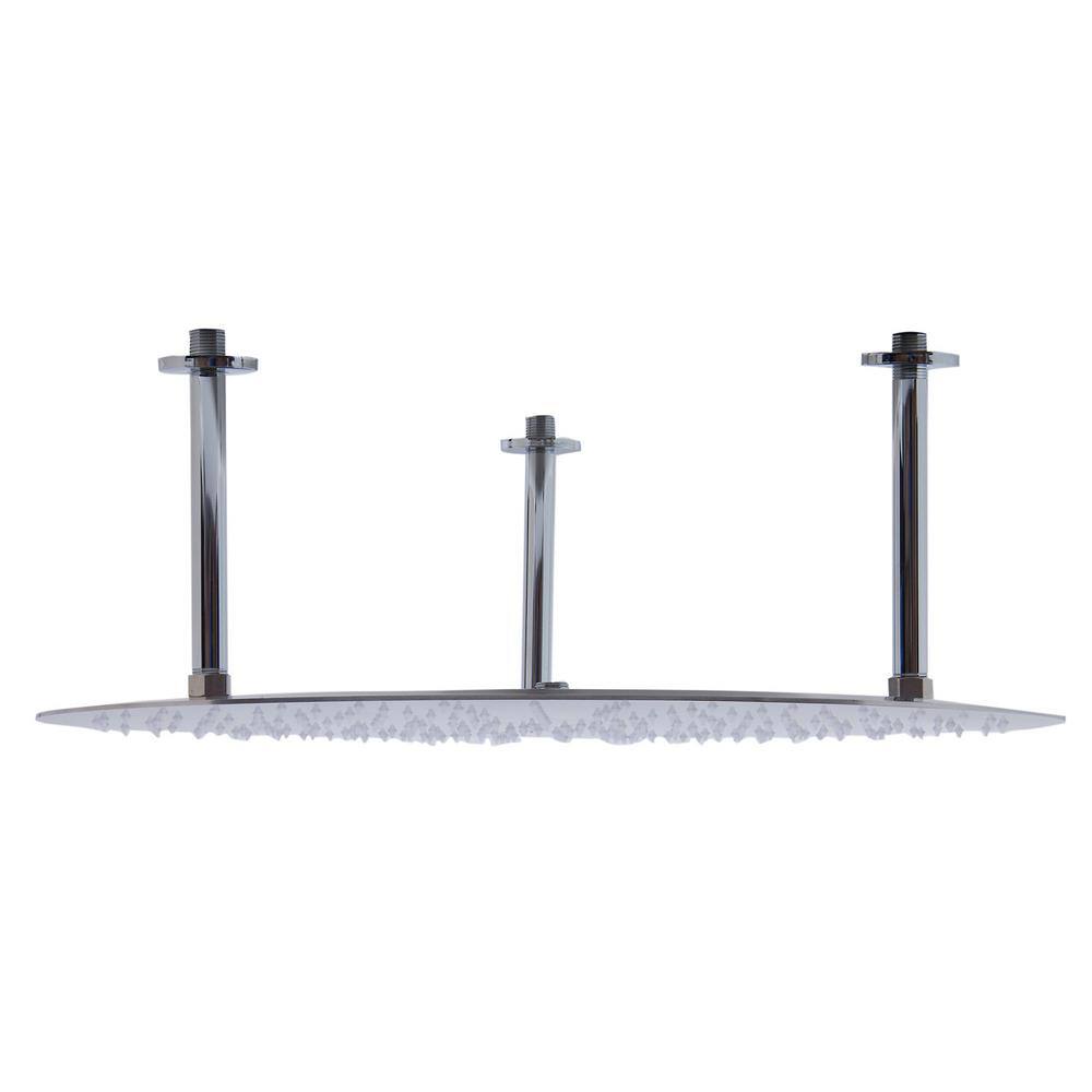 Ultra Thin 24" Brushed Stainless Steel Ceiling Mounted Rain Shower Head