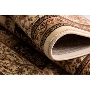 Majestic Cream Black 7 ft. 9 in. x 10 ft. 8 in. Traditional Area Rug Large