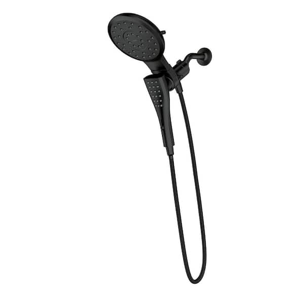 Verso 8-Spray 7 in. Dual Wall Mount Fixed and Handheld Shower Head 1.75 GPM with Infiniti Dial in Matte Black