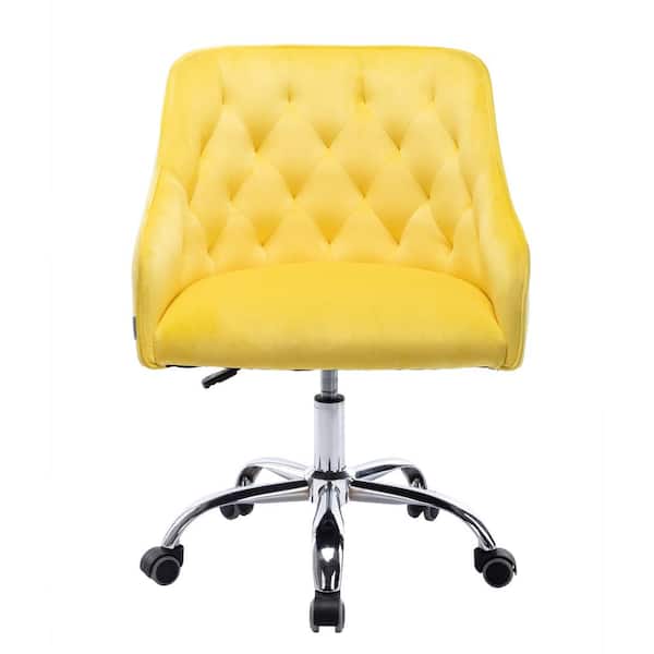 anpport Modern Swivel Shell Chair for Living Room, Yellow Leisure office Chair