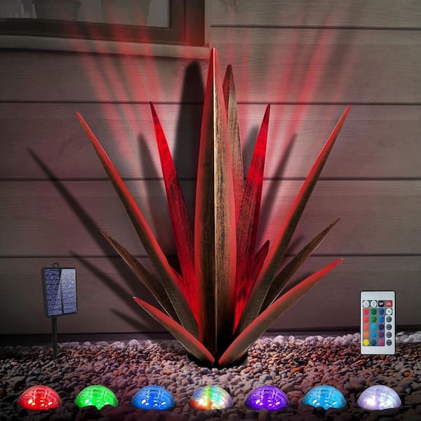 Solar Light Rustic Tequila Agave Sculpture (Red-L) - Large Hand
