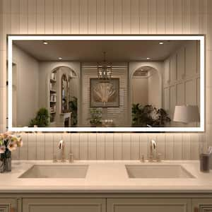 72 in. W x 36 in. H Rectangular Frameless LED Wall Bathroom Vanity Mirror