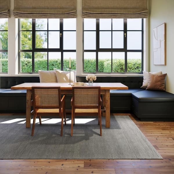 Nate Berkus x Rugs Hollis Solid Wool Cozy Grey 6 ft. x 9 ft. Indoor Area Rug