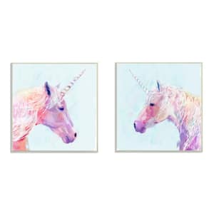 12 in. x 12 in. "Painted Mystic Unicorns Portraits" by Victoria Borges Printed Wood Wall Art