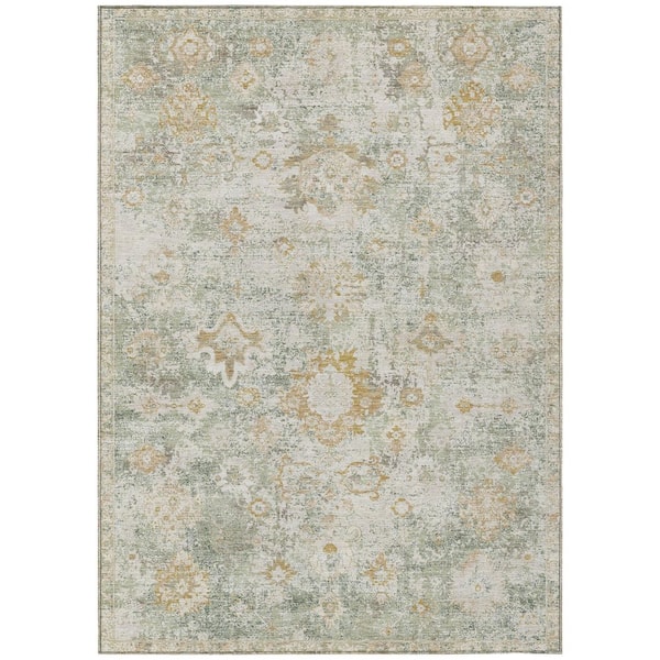 Chantille Machine Washable Indoor/Outdoor Abstract ACN3116 Celery 5 ft. x 7 ft. 6 in. Area Rug