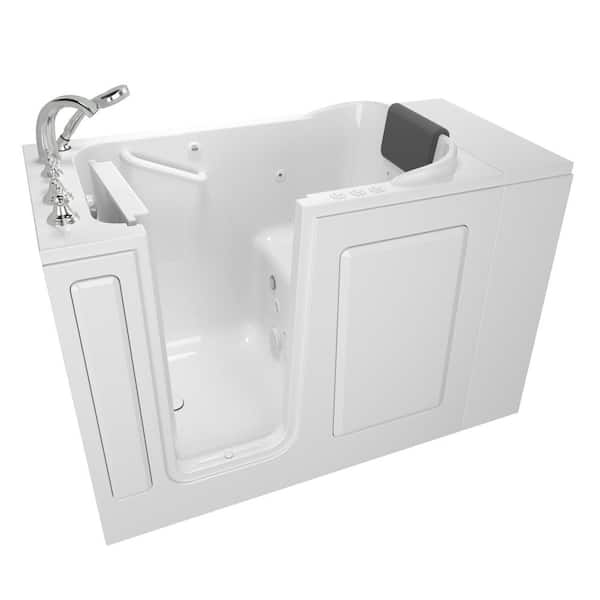 American Standard Gelcoat Premium Series 48 in. x 28 in. Left Hand Walk-In Whirlpool and Air Bathtub in White