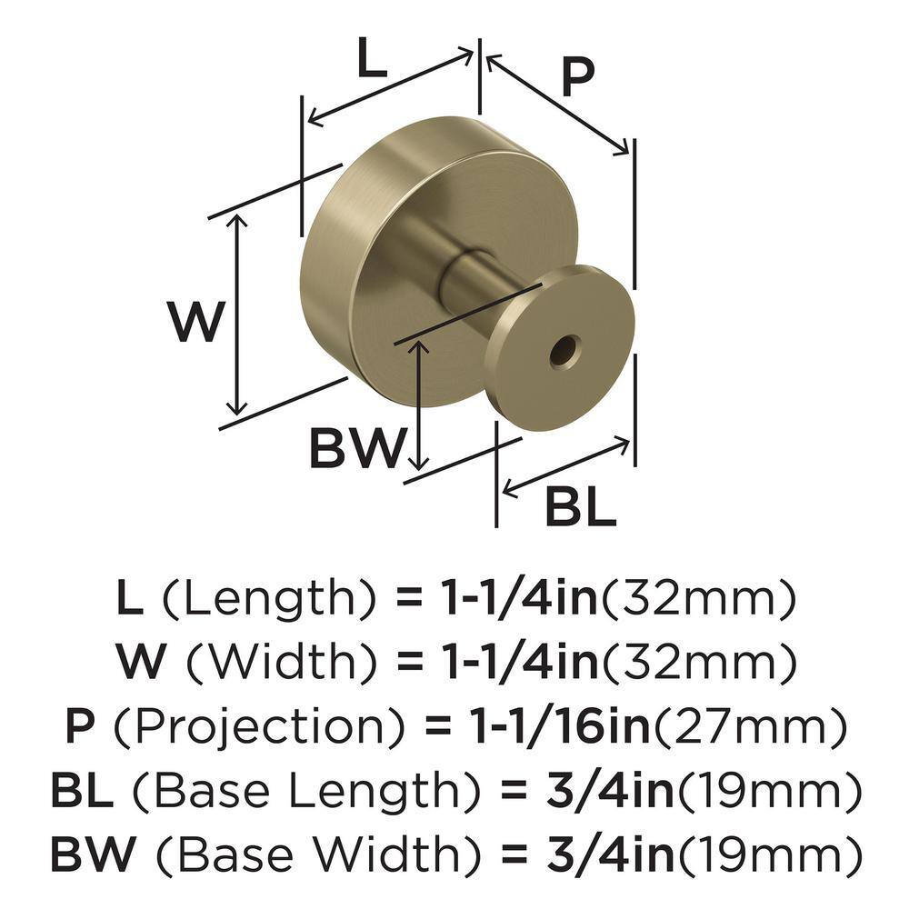 Golden Champagne Modern Round Cabinet Knob with Mounting Hardware