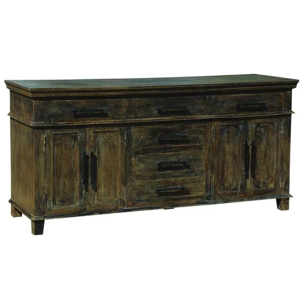 Yosemite Home Decor 34 in. x 70.5 in. Antiqued Sideboard in Black Wash
