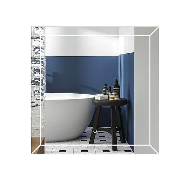 AUTHENTIK 30 in. W x 30 in. H Square Landscape Frameless Wall Mounted LED Bathroom Vanity Mirror
