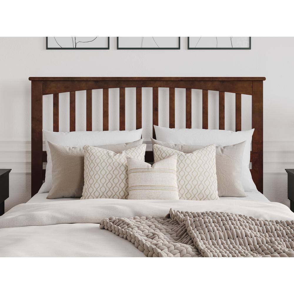 Becket Queen Walnut Wood Low Profile Platform Bed with Slats