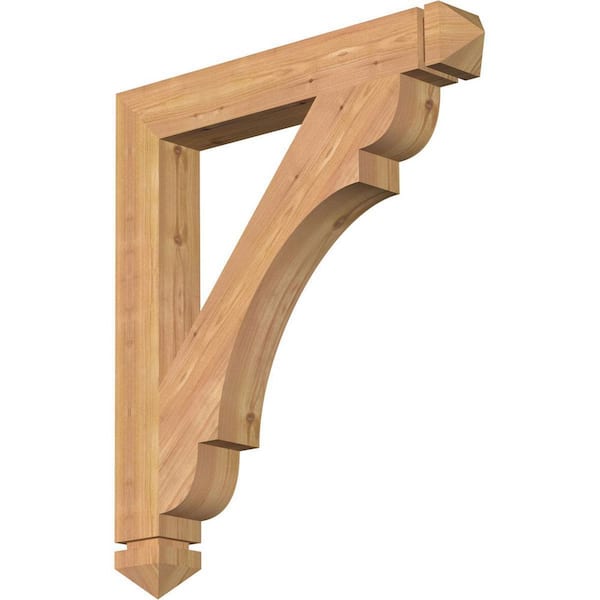Ekena Millwork 3.5 in. x 30 in. x 26 in. Western Red Cedar Olympic Arts and Crafts Smooth Bracket