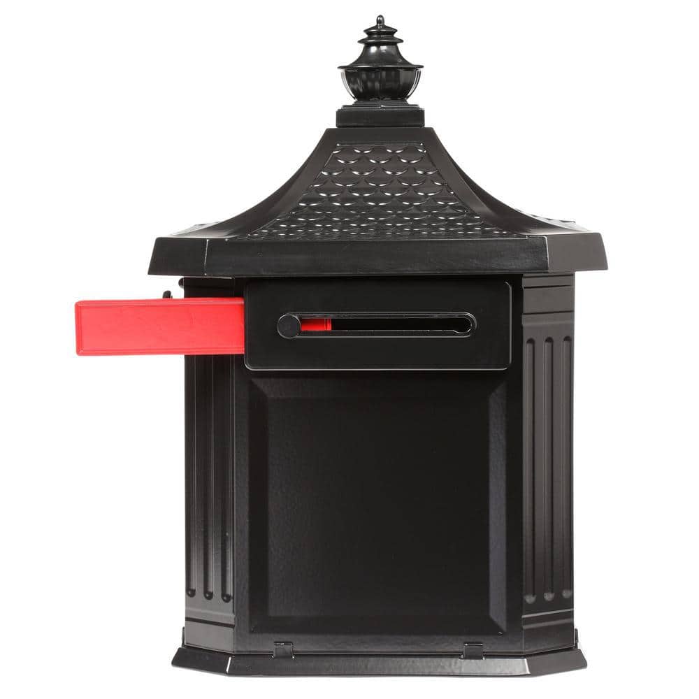 Hamilton Black Cast Aluminum Locking Post Mount Mailbox
