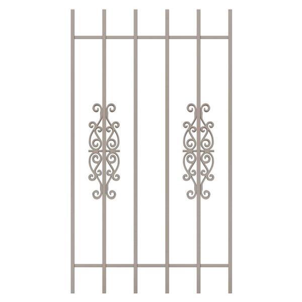 Unique Home Designs Victorian Scrolls 30 in. x 54 in. Tan 6-Bar Window Guard-DISCONTINUED