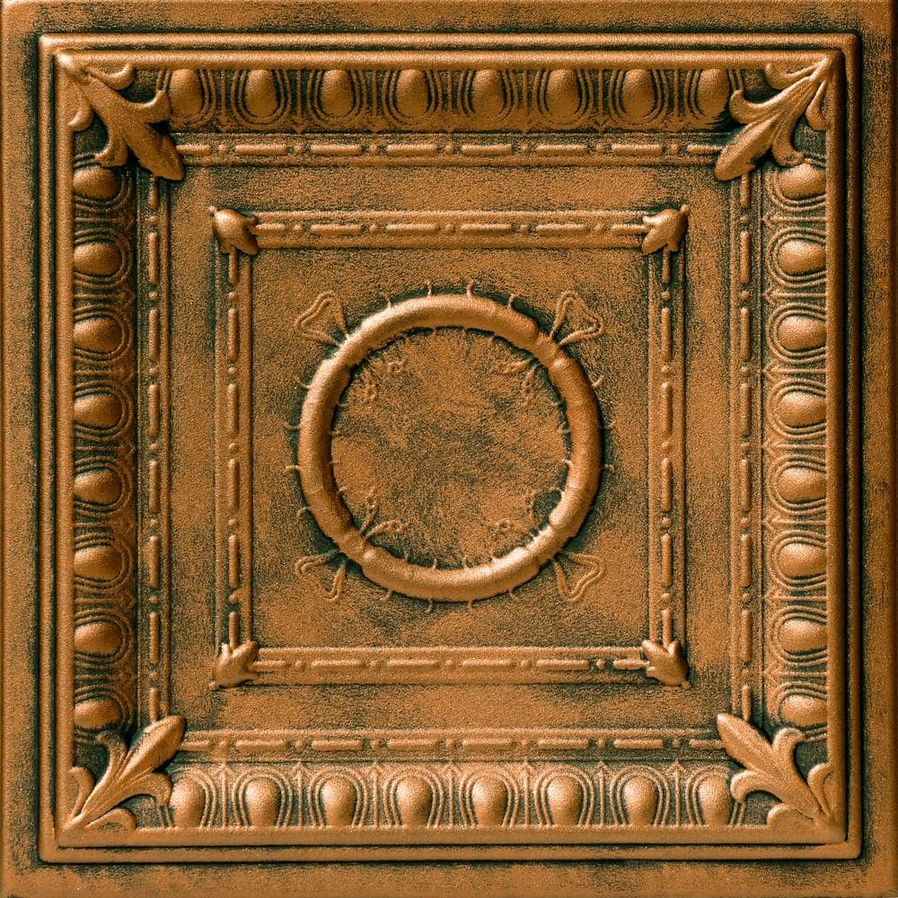 Romanesque Wreath Antique Bronze 1.6 ft. x 1.6 ft. Decorative Foam Glue Up Ceiling Tile (259.2 sq. ft. /case) price history on PriceWatchPro