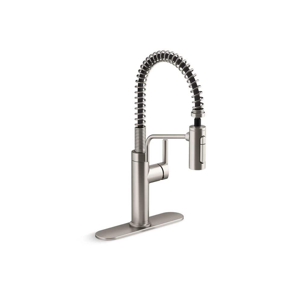 Ringby 18.06 in. H Single Handle Pull Down Sprayer Kitchen Faucet with 180-degree Spout Swivel in Spot-Repel Stainless price history on PriceWatchPro