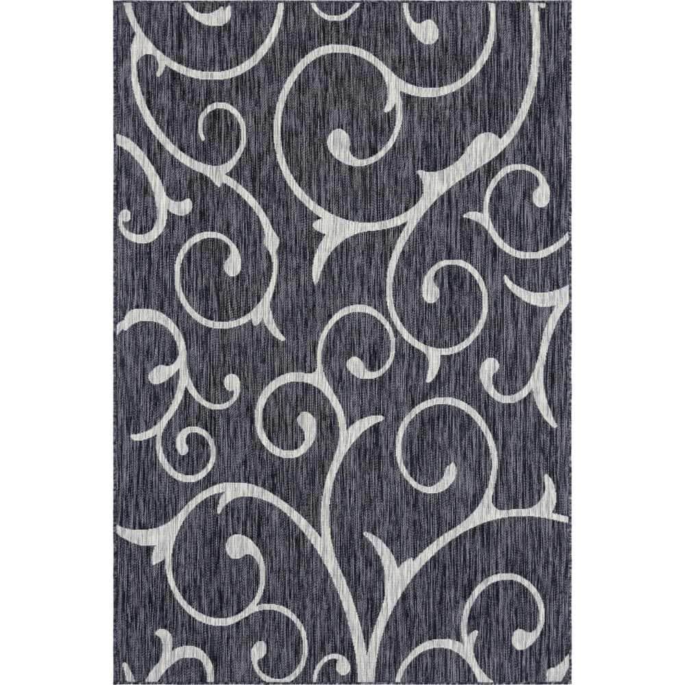 Outdoor Curl Charcoal Gray 6 ft. x 9 ft. Area Rug price history on PriceWatchPro