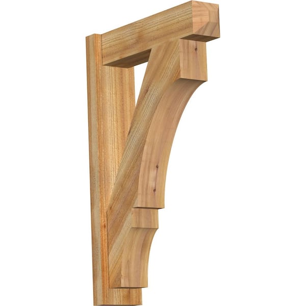 Ekena Millwork 6 in. x 34 in. x 22 in. Western Red Cedar Balboa Craftsman Rough Sawn Outlooker