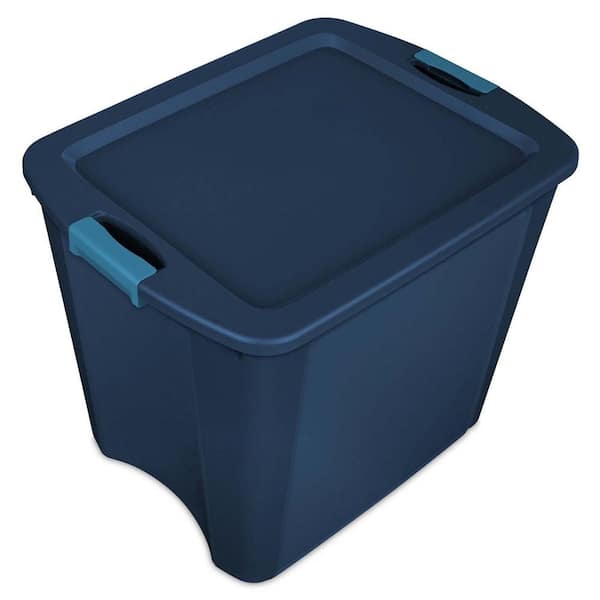 Sterilite 26gal Clear Plastic Storage Tote w/Blue Secure Latching