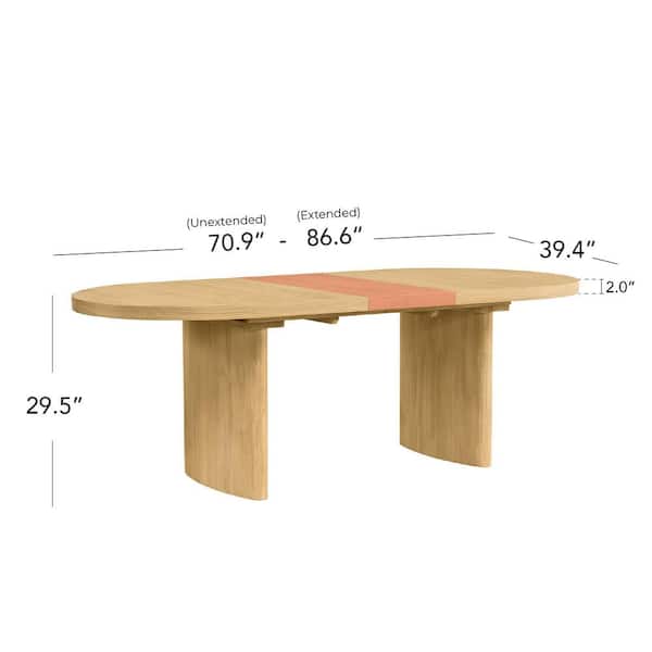 Spruce & Spring Arthur Modern Wood Yellow Oak 71-87 in. 4 Legs