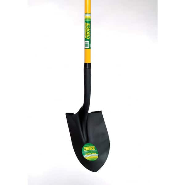 54 in. Round Point Shovel with Fiberglass Handle - Heavy-Duty 14-Gauge Steel Head