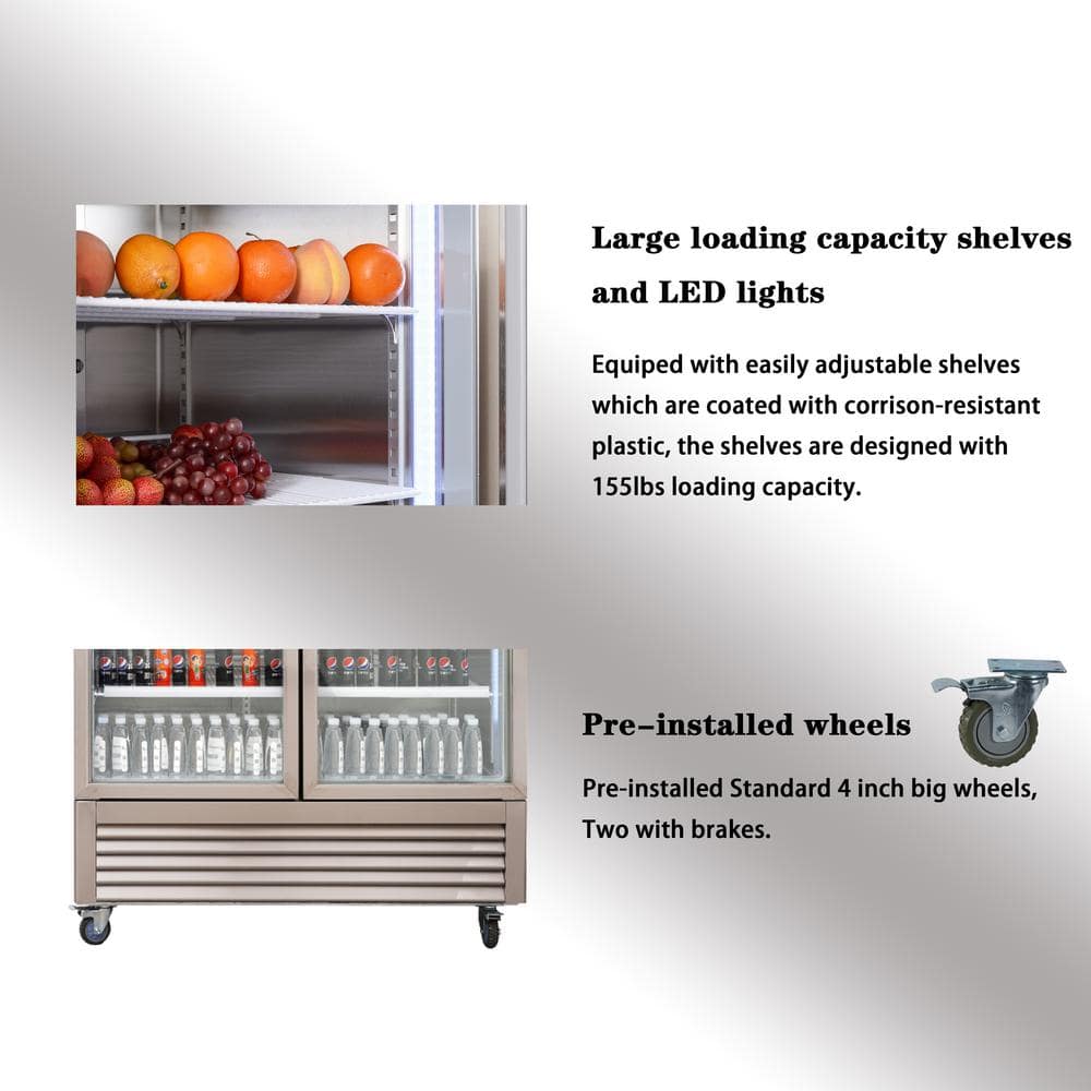 27" Stainless Steel Commercial Display Refrigerator with Glass Door