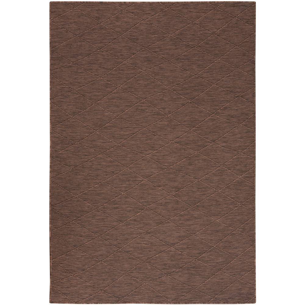 Mocha Geometric Non-Slip Washable 6' x 9' Synthetic Rug
