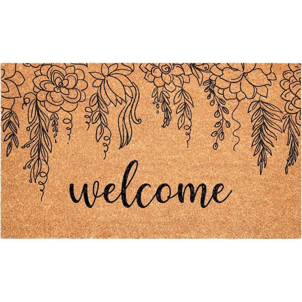 Multi-Colored 36 in. x 24 in. Coir Outdoor Door Mat