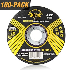 4-1/2 in x 1/32 in, 7/8 in. Thin Kerf Cut Off Wheel, Cutting Disc for Metal & Stainless Steel (100-Pack)