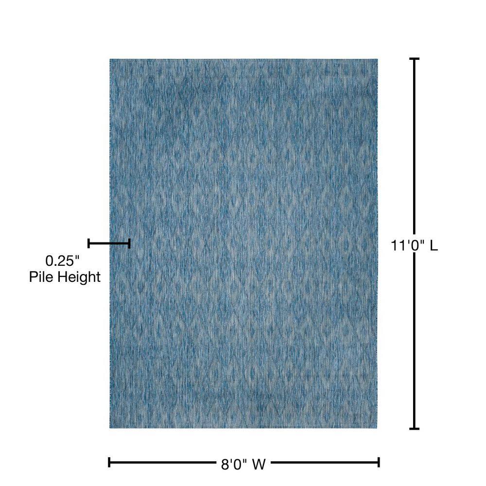 Navy Diamond Intrigue 8' x 11' Synthetic Indoor/Outdoor Rug