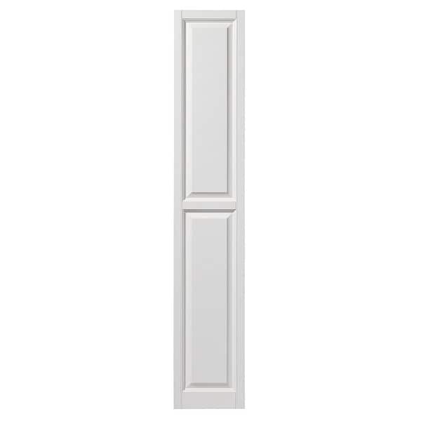Ply Gem 15 in. x 81 in. Raised Panel Polypropylene Shutters Pair in White