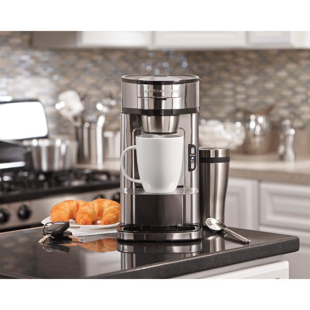 Hamilton Beach Silver Single-Serve Coffee Maker with Permanent Filter