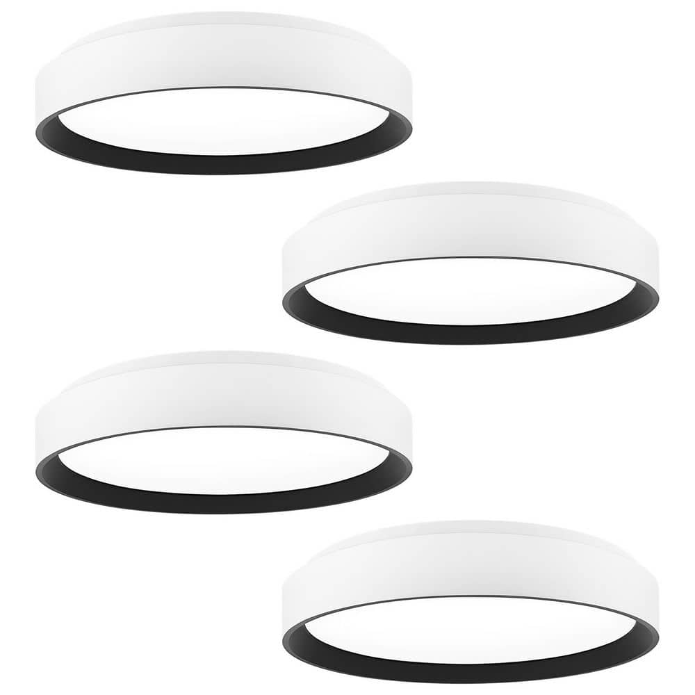 15 In. Integrated LED Round, Matte White/Black Flush Mount Light, 5CCT, 28W, 2000LM, CRI90, Dimmable, Damp Rated 4 Pack price history on PriceWatchPro