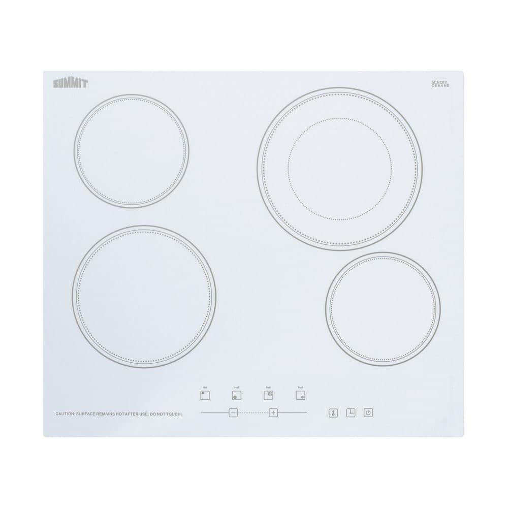 Summit CR4B23T6W 4-Burner (230V) Electric Cooktop in White