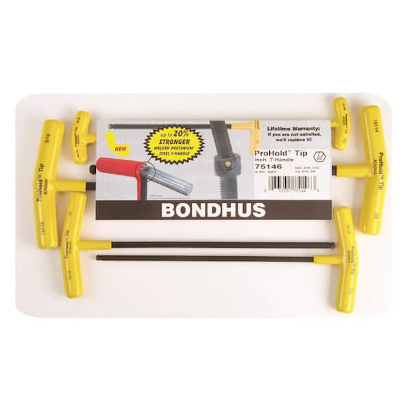 Bondhus ProHold Tip Ball End T-Handle Set with ProGuard (6-Piece)