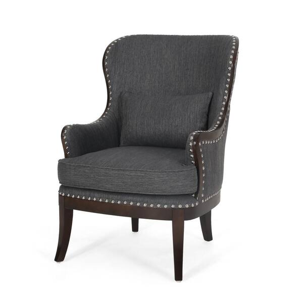 dark brown wingback chair