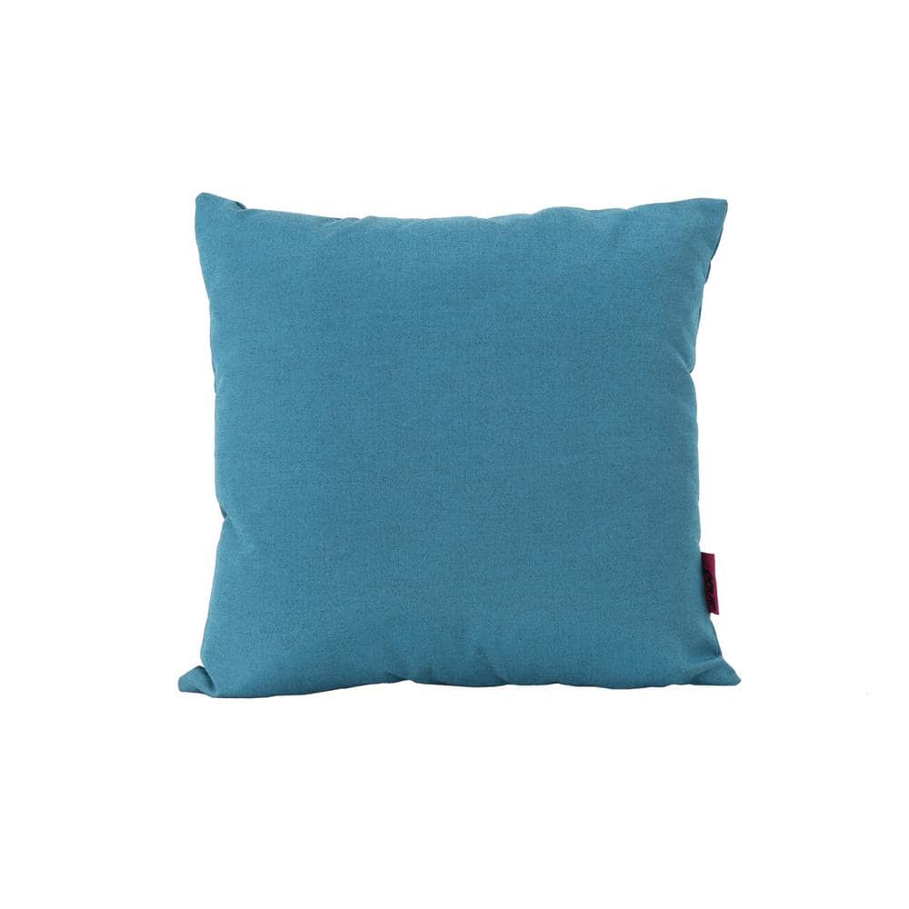 18 in. W x 18 in. H Teal Outdoor Throw Pillow, Water Resistant Lumbar Pillo