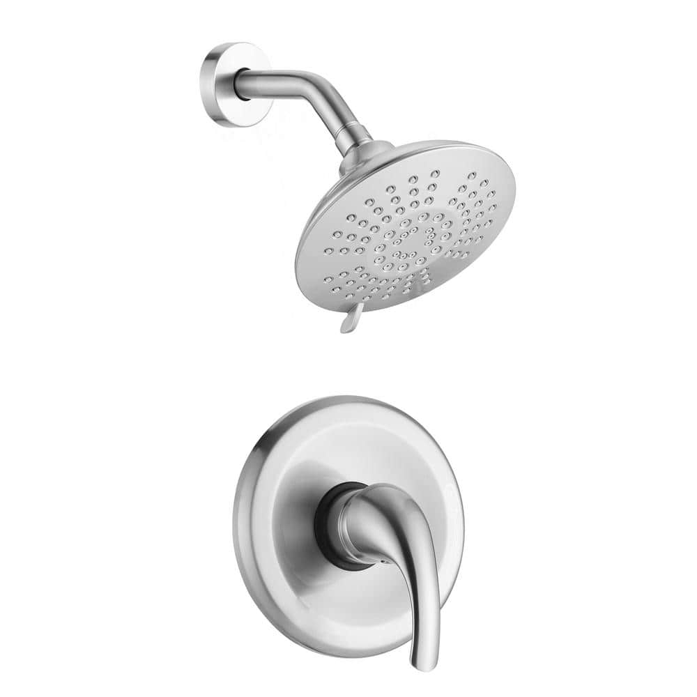 5-Spray Patterns with 2.2 GPM 6 in. Wall Mount Fixed Shower Head with Handl