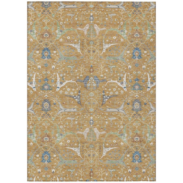 Chantille Machine Washable Indoor/Outdoor Abstract ACN2250 Gold 10 ft. x 14 ft. Area Rug