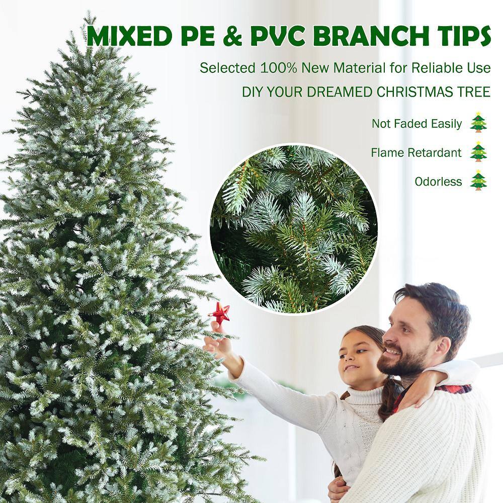 8ft Green Artificial Spruce Christmas Tree with Metal Stand