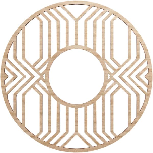Ekena Millwork 16 in. x 16 in. x 1/4 in. Empire Wood Fretwork Pierced Ceiling Medallion, Alder