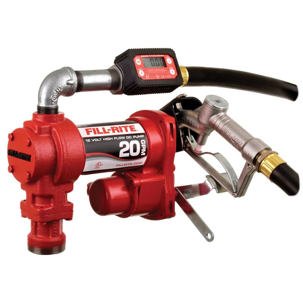 12-Volt 20 GPM 1/4 HP Fuel Transfer Pump (Digital Meter Package)