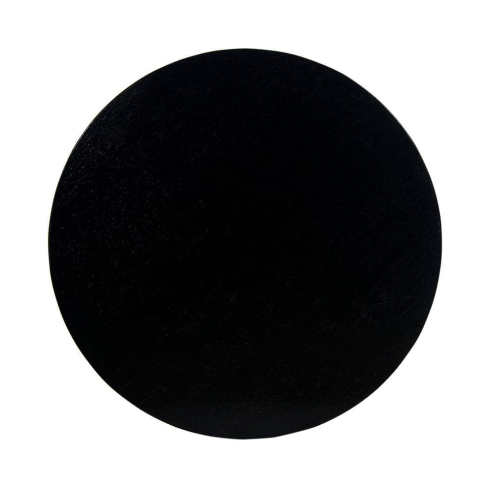 Black Round Solid Wood Accent Table with Cross Base, 22" Diameter