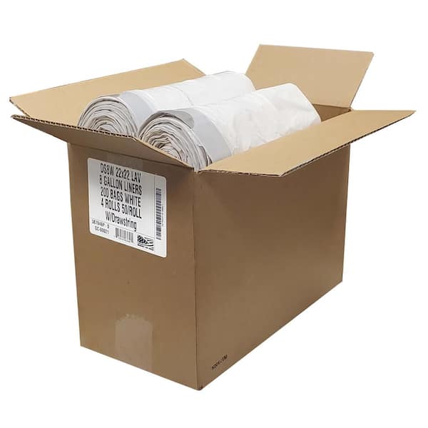 22 in. x 22 in. 8 Gal. White Trash Bags, 0.7 mil (100-Count)