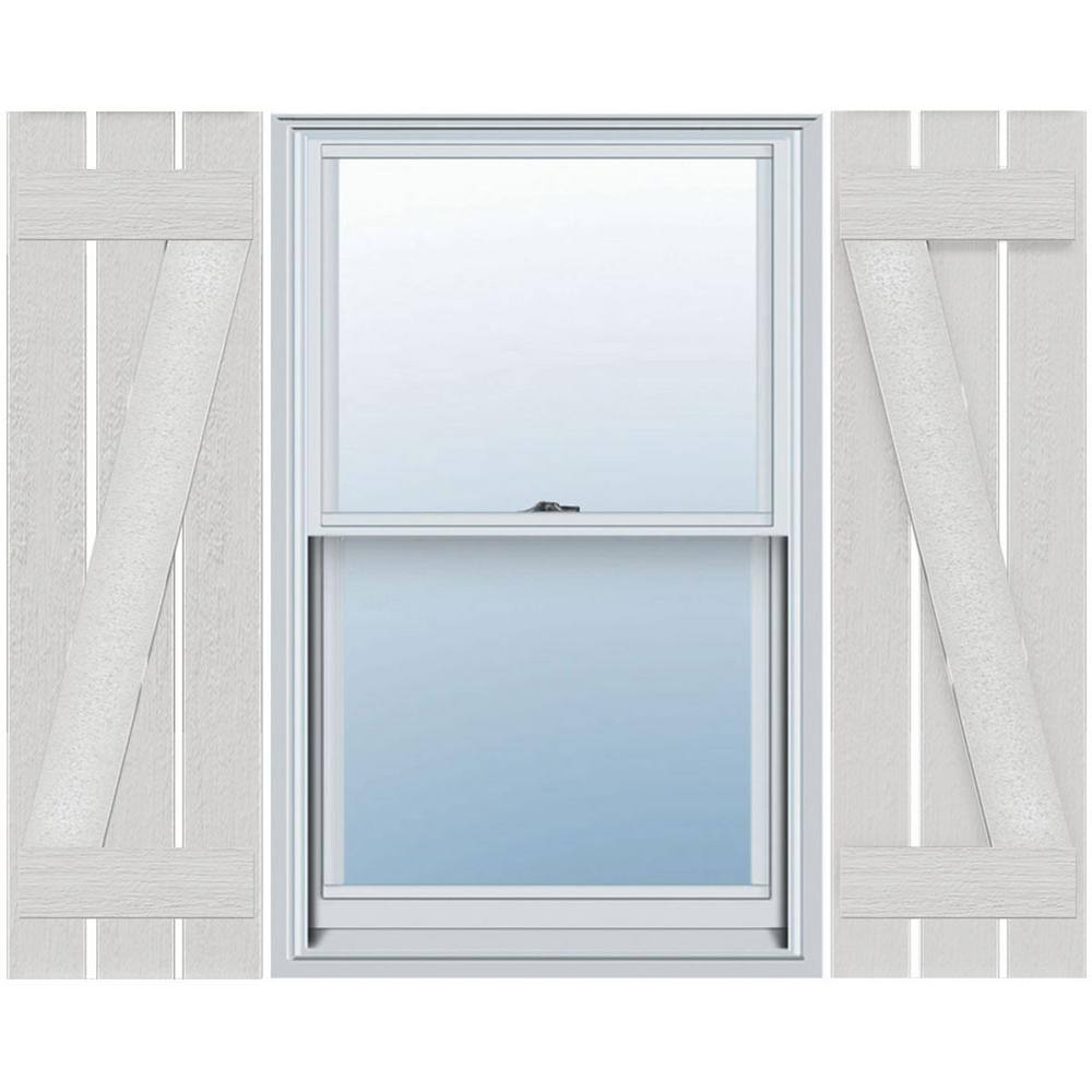 17-1/8 in. x 54 in. Polyurethane Rustic 3-Board Spaced Board and Batten Shutter Faux Wood with Z-Board Pair