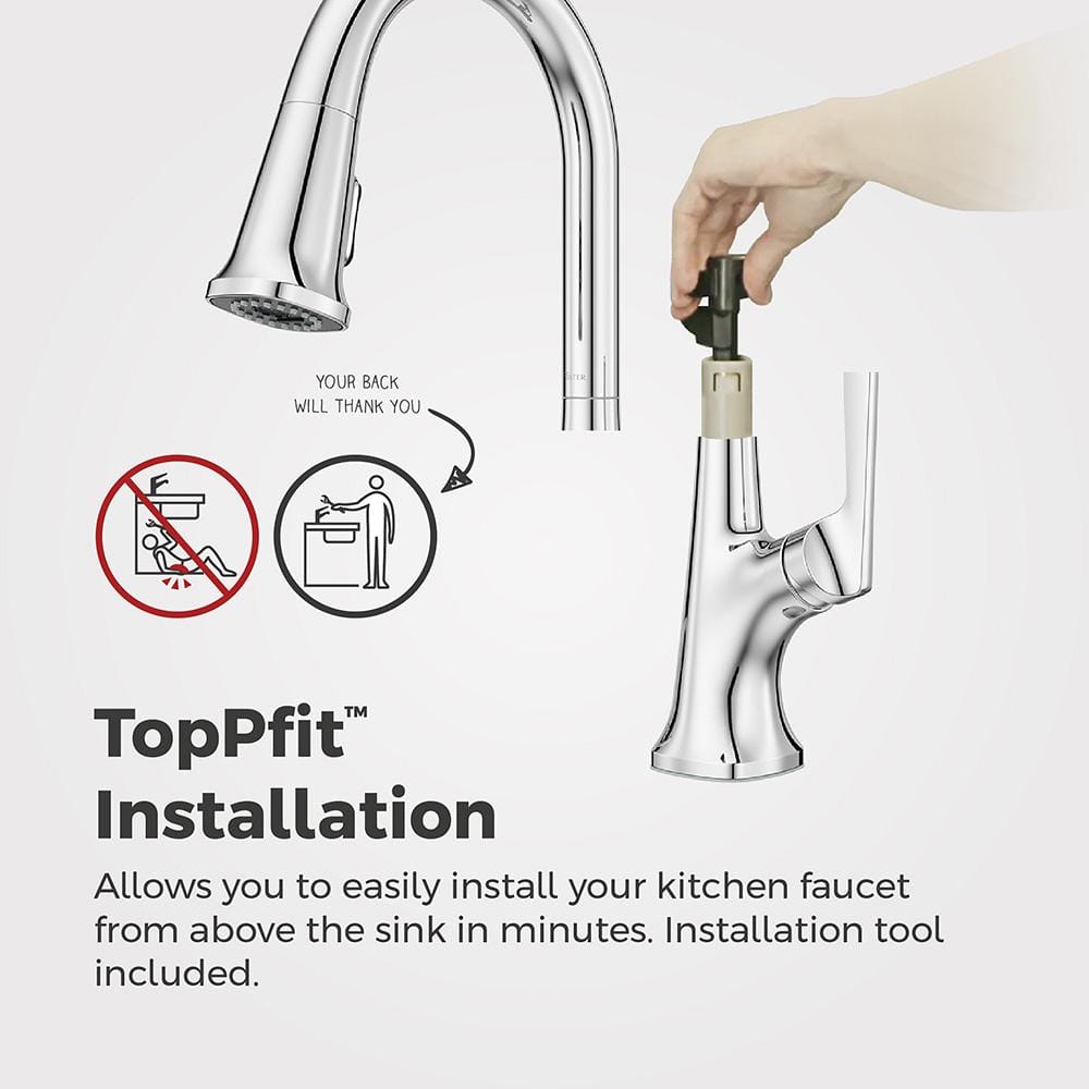 Ridgeline Polished Chrome Single Handle Pull-down Kitchen Faucet with Sprayer